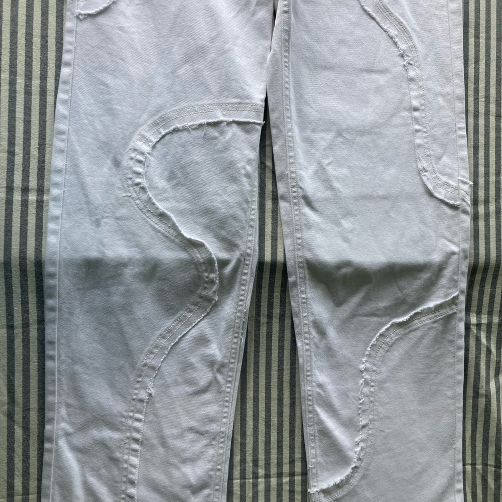 Target Wild Fable Women’s White Wide Leg Jeans Size 6 Unique Design - Picture 6 of 13